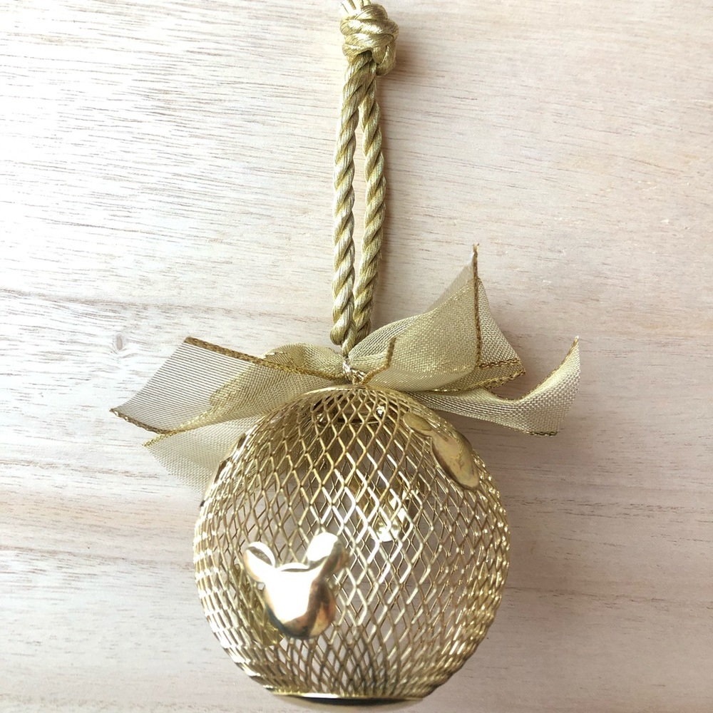 DISNEY Gold Metal Mesh MICKEY MOUSE ORNAMENT